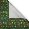thumbnail image 3 of Ambesonne Hippie Kitchen Curtains, Pastel Colored Piece Symbols, 55"x39", Dark Green Burnt Orange, 3 of 3