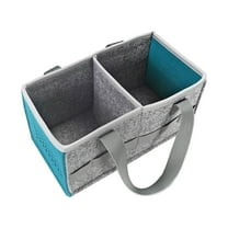 Harlier Carrying Case for Starter Set, Large Felt Cloth Portable Organizer Case, Travel Storage Carrying Bag with Handle for Audio Player and Figures, Outdoor Hand Bag (Blue)