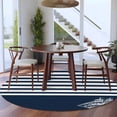 thumbnail image 4 of Navy Blue Round Area Rug 5ft, Nautical Coastal Sea Abstract Art Washable Non-Slip Circle Rugs for Bedroom Living Room Kitchen, Soft Low Pile Carpet for Dining Room Playroom Nursery, 4 of 9