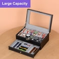 thumbnail image 5 of Multipurpose Watch Box 12 Slots 2 Layers Display Cases with Clear Top, Black, 5 of 6