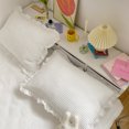 thumbnail image 1 of Nvzi fundas de almohada de gasa acolchada suave con estampado verde, fundas de almohada coloridas, ilumina la decoración de tu dormitorio 18.9x29.13 pulgadas (blanco), 1 of 5