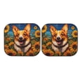 thumbnail image 7 of Bingfone Artistic Sunflower Corgi Windshield Sun Shade 2-Piece Foldable Car Front Window Sunshade for Most Sedans SUV Truck - Small, 7 of 7