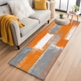 thumbnail image 2 of Orange Grey Abstract Washable Area Rug 2x6 Vintage Modern Orange Color Block Low-Profile Area Rugs with Non Slip Backing Indoor Floor Carpet for Entrance Living Room Bedroom Home Office, 2 of 9