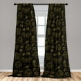 thumbnail image 4 of Ambesonne Bohemian Curtains, Butterfly Crystal Bottle, Pair of 28"x63", Camel and Charcoal Grey, 4 of 5