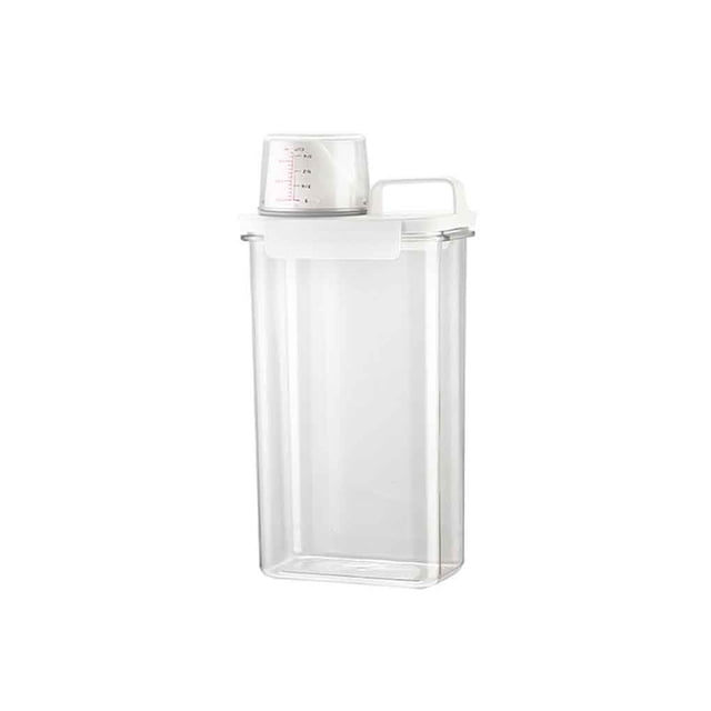 Ounissouiy Caja de almacenamiento de polvo de ABS, repuesto transparente a prueba de humedad, recargable, con asa de elevación de boca Almacenamiento y organización del hogar 2300ml