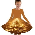thumbnail image 2 of Spazoro Kids Girls Dress, Christmas Fashion Long Sleeve Fall Winter Dresses for Childs Girls Gold Size 4 T, 2 of 5