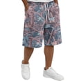 thumbnail image 3 of Havenx Men's Shorts Leaf Camo Print Drawstring Short with Pockets Elastic Waist Short Pant Lightweight Workout Athletic Running Basketball Clothing,Sky Blue 4XL, 3 of 5