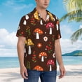 thumbnail image 5 of Bixox Men's Hawaiian Shirts Men's Woodland Mushroom with Flowers and Berries Print Short-Sleeve Shirt-Large, 5 of 8