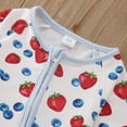 thumbnail image 6 of XDZJLR Bamboo Baby Pajamas Toddler Winter Long Sleeve Jumpsuit Strawberries Flower Prints Outwear Children Clothes Sleepwear Onesies White 6-9 Months, 6 of 7