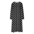 thumbnail image 5 of Fancifize Plus Size Nightgowns for Women Soft Long Sleeve Loose Nightshirt Comfy Crew Neck Polka Dot Lightweight Loungewear Pajamas, 5 of 5