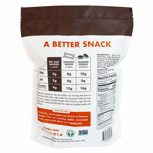 Rip Van Wafels Dark Chocolate Wafers, 0.78oz, 24--count