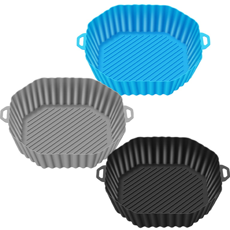 Air Fryer Silicone Liners, Silicone Liners for Air Fryer Basket, 9 Inch  Reusable Square Liners for 6-8 QT Air Fryer