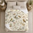 thumbnail image 5 of Calm Songbirds Berry Branches Vintage Watercolor Nature Artistry, Peaceful Botanical Scene, Warm Flannel Blanket for Cabin and Lodge, Garden Lovers Housewarming Gift, Botanical Home Decor, 5 of 9