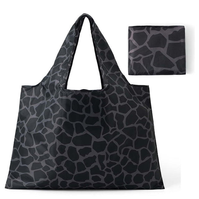 QTOCIO Lightweight Portable Foldable Shopping Bag Large Capacity Print Tote Bag Reusable Shoulder Bag For Women