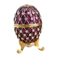 thumbnail image 4 of KLKCMS Easter Egg Shape Trinket Box Organizer Bracelets Enameled Hinged Trinket Box, 4 of 9