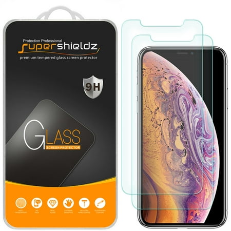 [2-Pack] Supershieldz for Apple iPhone 11 Pro / iPhone Xs / iPhone X (5.8 inch) Tempered Glass Screen Protector, Anti-Scratch, Anti-Fingerprint, Bubble Free