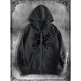 thumbnail image 2 of Unisex Y2K Zip Up Hoodie Oversized Gothic Punk Hooded Sweatshirt Casual Baggy Hooded Jacket Emo Alternative Clothes, 2 of 4