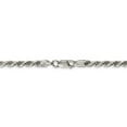 thumbnail image 3 of White Sterling Silver bracelet Rope chain Diamond-cut 24 in 4.75 mm, 3 of 5