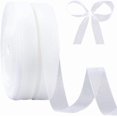 thumbnail image 1 of 2 rollos de 100 yardas de cinta de organza blanca fina de 5/8 pulgadas, gasa de seda transparente, malla de tul transparente, cintas de tela a granel, 1 of 9