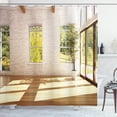 thumbnail image 1 of Ambesonne White Shower Curtain, Summer Town House Garden, 69"Wx70"L, Pale Caramel White, 1 of 3