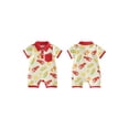 thumbnail image 2 of BemeyourBBs Newborn Baby Boys Crawfish Outfits Lobster Romper Short Sleeve Button Down Collar Crayfish Food Print Jumpsuit Cute Infant Summer Clothes, 2 of 9