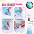 thumbnail image 4 of LAICAIW Riccle Piping Bags and Tips Set, 12 Inch 100 Anti Burst Piping Bags, 124 Pcs Cake Decorating Kit with 16 Piping Tips, 1 Reusable Pastry Bags, 3 Cake Scrapers, 2 Couplers, and 2 Icing Bags Ti, 4 of 7