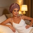 thumbnail image 5 of Oksale Silk Bonnet for Sleeping Women Men for Long Hair Satin Sleep Caps Wide Band Womens Bonnets Brown, 5 of 6