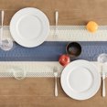 thumbnail image 4 of Table for Home Decor with Tassels 72 Inches Long Farmhouse Rustic Table Runner Cream & Brown Macrame Burlap Fall Table Decoration for Living Room Bridal Shower (12x72 Inches), 4 of 5