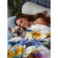 thumbnail image 3 of Twin XL Flat Sheet 66"x102", Hummingbird Soft Lightweight Bedding Flat Sheets Only, Spring Farmhouse Oil Painting Sunflowers Brushed Microfiber Top Bed Sheet, Breathable StainResistant Bedsheets, 3 of 9