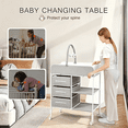 thumbnail image 2 of HOMMOW Baby Changing Table, Diaper Changing Table with Waterproof Pad, Portable Changing Table with 3 Storage Baskets and Toy, Mobile Nursery for Infant and Newborn, 2 of 8