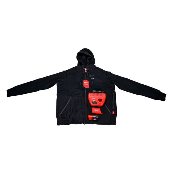 Milwaukee 306B-21XL 12V Heated Hoodie Kit Black (XLarge) with 2.0Ah Lithium Ion Battery & Charger