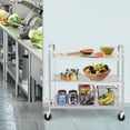 thumbnail image 5 of Pinypikaka 3 Tier Stainless Steel Utility Cart, Heavy-Duty Trolley Rolling Cart with Handle and Locking Wheels, for Kitchen, Restaurant, Hospital, Laboratory and Home, 5 of 8