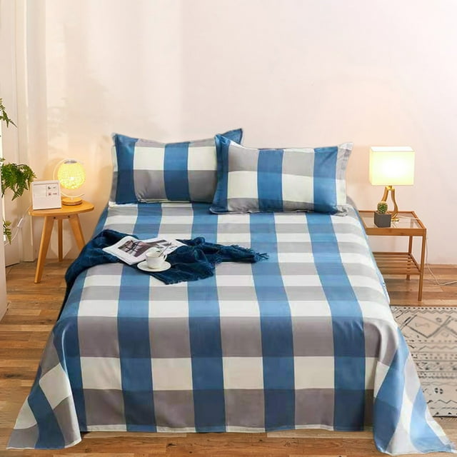 Ohufall Shrink Fade Resistant Bedding Set Twin Sheets Set Three Piece Flat Sheet With 2 Pillowcases Easy Care