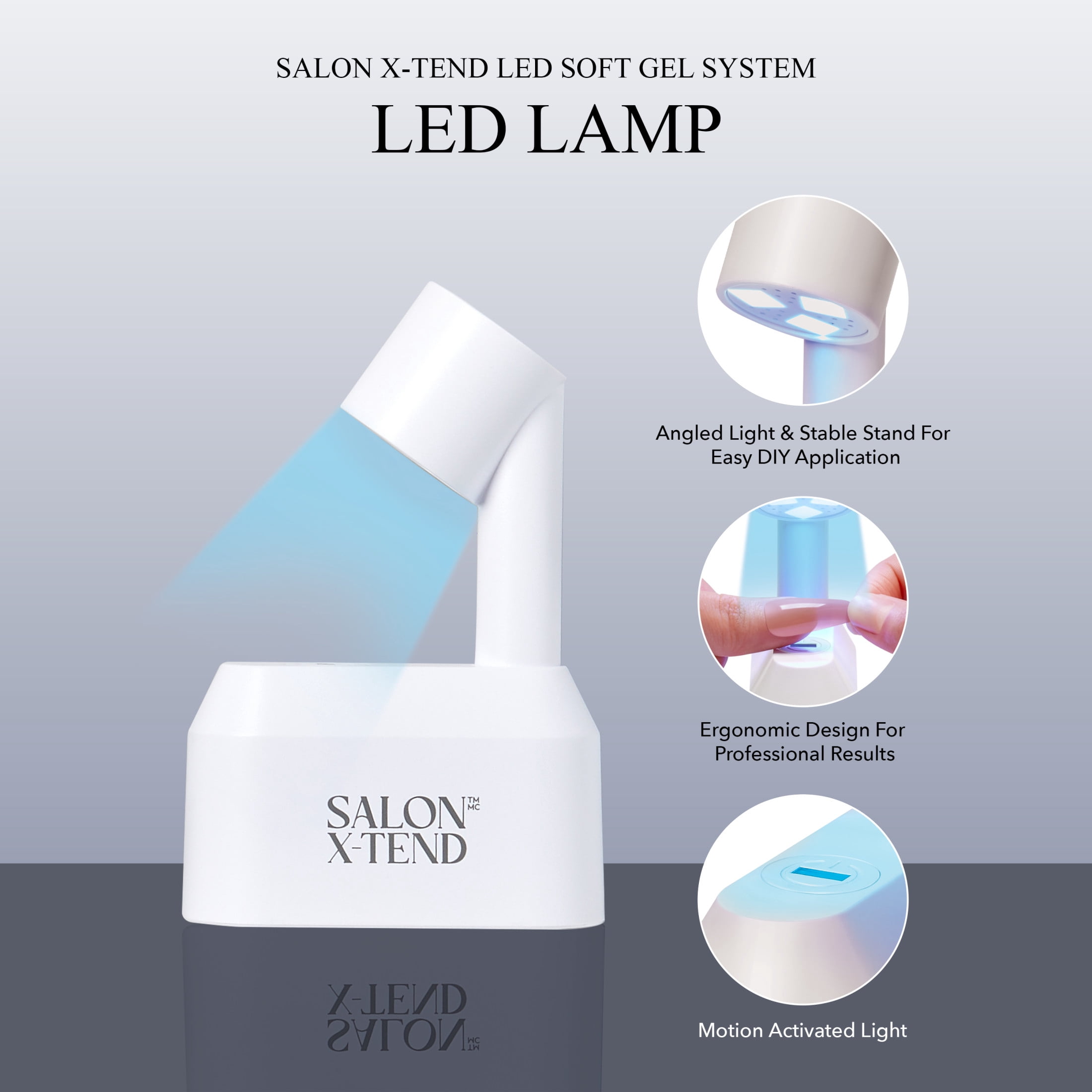 KISS Salon X-tend LED Soft Gel System Starter Kit, 'Lux', Natural, Long Square, 62 Ct.