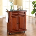 thumbnail image 2 of Crosley Black Granite Top Portable Kitchen Cart in Cherry, 2 of 7