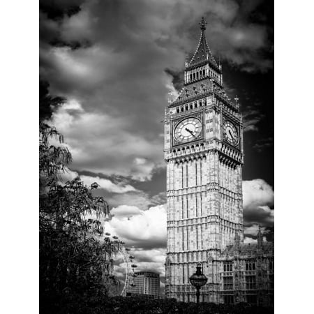 Big Ben - City of London - UK - England - United Kingdom - Europe - Black and White Photography Print Wall Art By Philippe