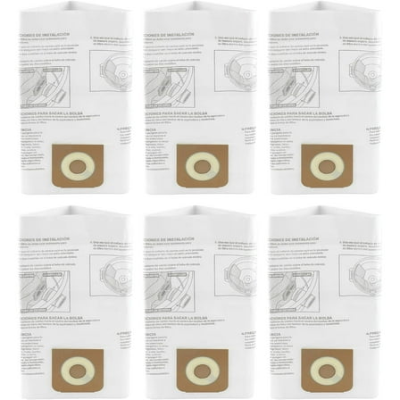 16 and 20 Gallon Wet/Dry Vacuum Collection Bags replace for CMXZVBE38749, Universal Vacuum Filter Bags, 6 Pack