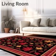 thumbnail image 2 of ODIKA 4'x6' Machine Washable Non-Slip Area Rug, Elegant Fall Foliage Seasonal Welcoming High Traffic Rug, Black, 601779, 2 of 7