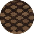 thumbnail image 1 of Ahgly Company Indoor Round Abstract Saddle Brown Abstract Area Rugs, 4' Round, 1 of 6
