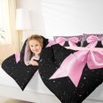 thumbnail image 3 of spefrowx Glitter Leopard Print Pink Bow King Bedding for Girls, Black Starry Gem Heart King Bed in a Bag, Pink Reversible, 7pcs, 3 of 6