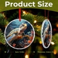 thumbnail image 2 of Ornament Oil Painting of A Sea Turtle with Coral And Sea Shells Holiday Ornaments Sea Turtle for Home Office Xmas Tree Decor for Family Couples Friends, 2 of 8
