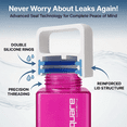 thumbnail image 2 of Clean Bottle 25 oz Tritan Square BPA-Free Water Bottle with Easy-Clean Design and Leak-Proof Cap Raspberry, 2 of 5
