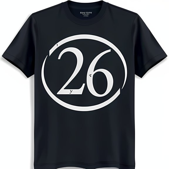 EXTRA CORE Men's Dark Blue T-Shirt with Bold White Circle and Number 26