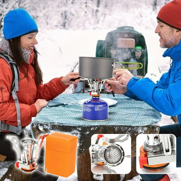 Hot Buy! Outdoor Windproof Gas Stove, Split Gas Stove for Camping and Picnic, Portable Picnic Stove, Compact Outdoor Cooking Stove for Hiking and Outdoor Meals