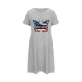 thumbnail image 5 of Mrat Cotton Pajamas for Women Skirt Women's Oversized Short Nightgown Fashion 4th of July Print Short Sleeve Nightdress S-109 Gray L, 5 of 7