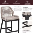 thumbnail image 3 of Outdoor Bar Stool, Set of 2, Home Back Dining Chair, Modern Patio Bar Stools with Backrest and Arm, 3 of 7