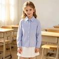 thumbnail image 5 of Hiijoy Kids Striped Shirt Long Sleeve Button Down Tops with Pocket Kids Casual Fall Shirt, 5 of 5