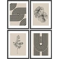 thumbnail image 5 of PixonSign Framed Wall Art Geometric Plant and Abstract Shape Posters, Set of 4 Black and Beige Tone Botanical Pattern Illustrations Wall Decor, Adhesive Canvas Prints for Home Decor - 11"x14" Black, 5 of 5
