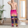 thumbnail image 2 of Disketp Neon Cassette Tape Men's Pajama Pants - Ultra Soft Fleece Sleep and Lounge Pants (Size: S-XXL)-, 2 of 6