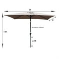thumbnail image 2 of Demi Bonn 6 x 9ft Patio Umbrella Outdoor Waterproof Umbrella with Crank and Push Button Tilt without flap for Garden Backyard Pool Market, Brown, 2 of 7